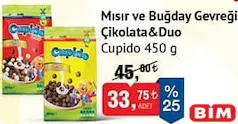 CUPİDO MISIR VE BUĞDAY GEVREĞİ ÇİKOLATA&DUO 450 G